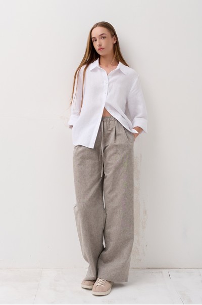 Штани льон-бавовна беж (БР 68/5)